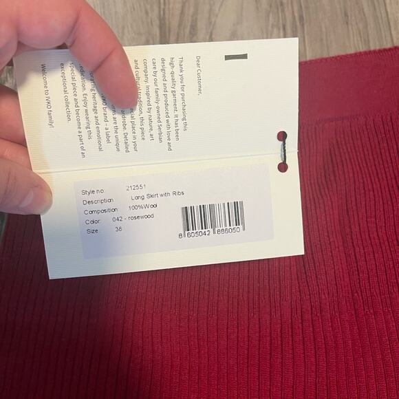 IVKO Woman - Wool Skirt with Ribs Rosewood new! Size 38 M - Picture 6 of 12